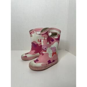 Hunter X Peppe Pig Pink Pull On Rain Boots Size 7